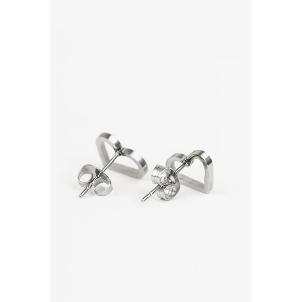 A & ONE Ezüst Színű Pici Szív Körvonal Alakú Fülbevaló