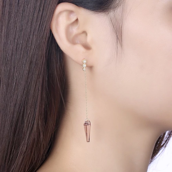 A & ONE Aranyozott S925 Ezüst Lógós Fülbevaló Lila Swarovski® Kristályokkal