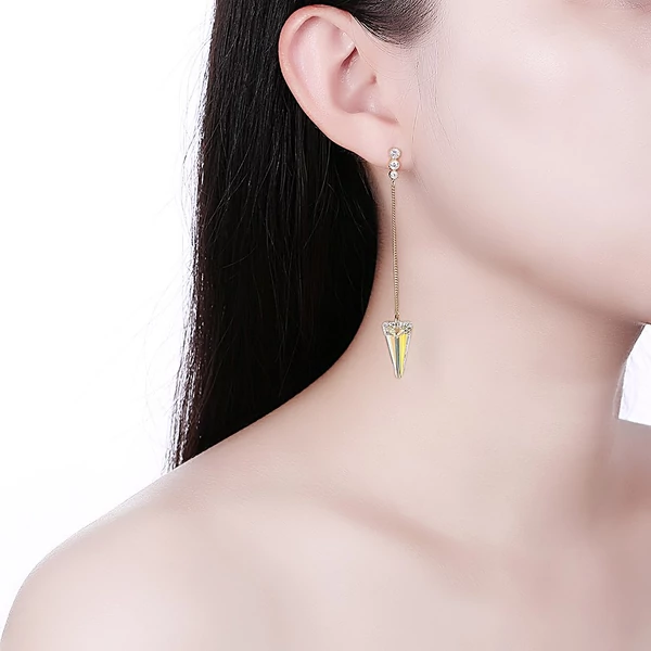 A & ONE Aranyozott S925 Ezüst Lógós Fülbevaló Színváltós Swarovski® Kristályokkal