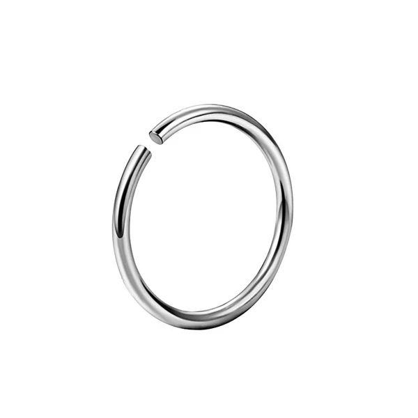 A & ONE Ezüst Színű Rozsdamentes Acél Karika Orr Piercing - 7 mm