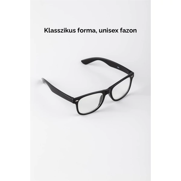 A & ONE Fekete Keretes Letisztult Átlátszó Lencsés Szemüveg