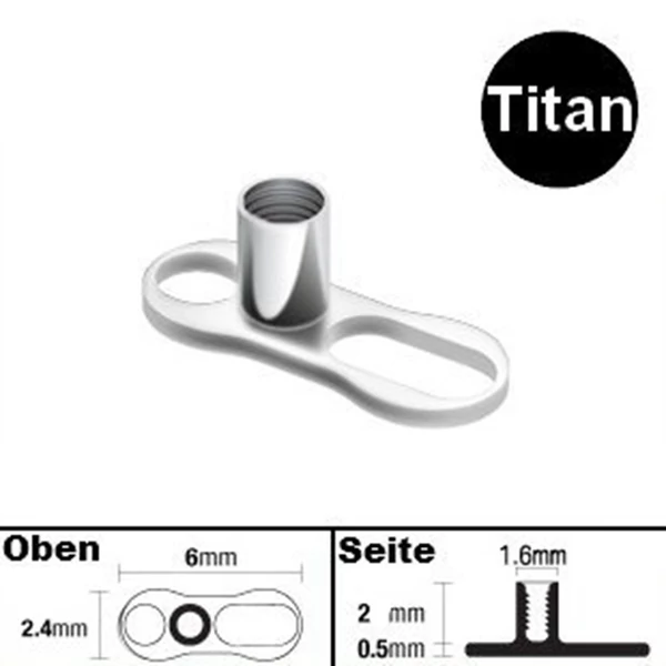 A & ONE Titánium 1,6 mm Microdermal Talp G23 Titánból, Lyukas Talp