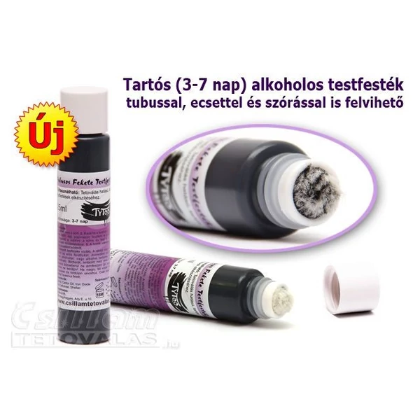 TyToo Tartós Fekete Testfesték, 25 ml
