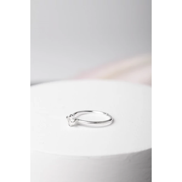 A & ONE Ezüst Színű S925 Ezüst Karika Orr/Fül Piercing Pici Cirkónia Kővel