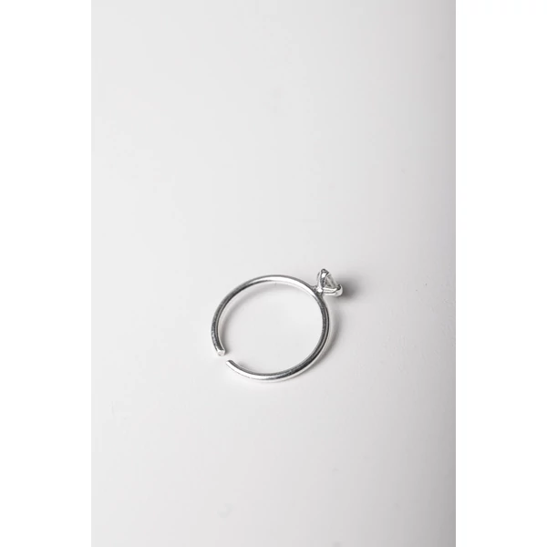 A & ONE Ezüst Színű S925 Ezüst Karika Orr/Fül Piercing Pici Cirkónia Kővel