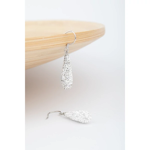 Swarovski Kövekkel Díszített S925 Ezüst Lógós Fülbevaló