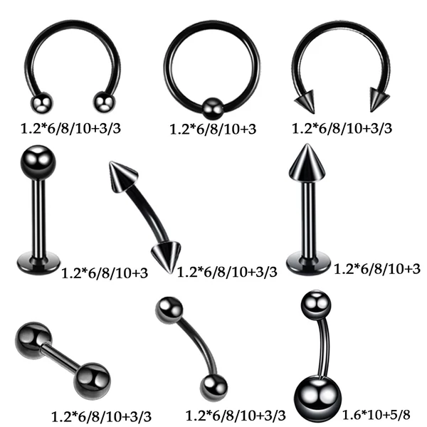 A & ONE Piercing Készítő Szett 18 Darab Arany Színű Rozsdamentes Acél Piercinggel