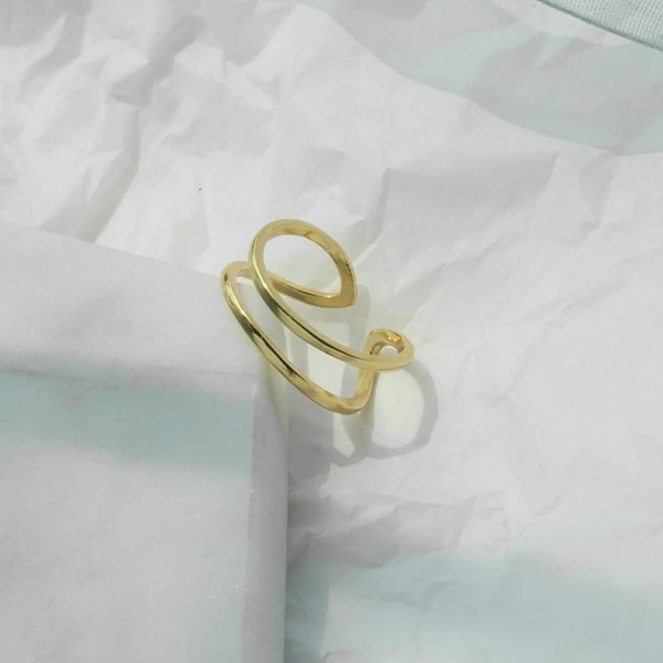 A & ONE Minimalista Arany Színű S925 Ezüst Állítható Gyűrű