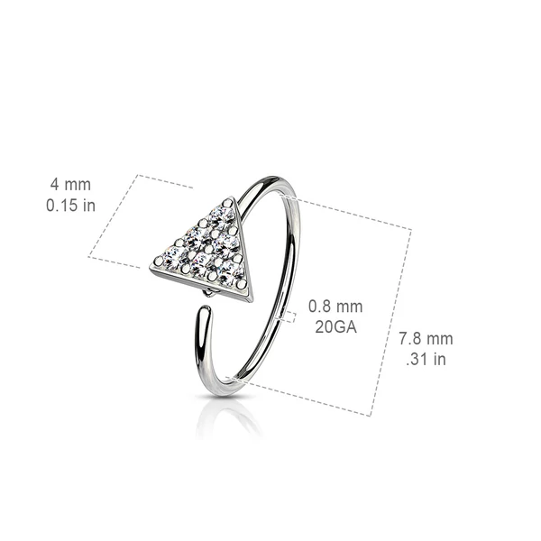 A & ONE Arany Színű 14 Karátos Arannyal Bevonat Karika Piercing Cirkónia Kövekkel