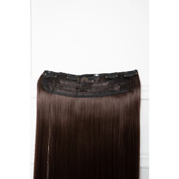 A & ONE Sötétbarna Egyenes Csatos Póthaj 70 cm