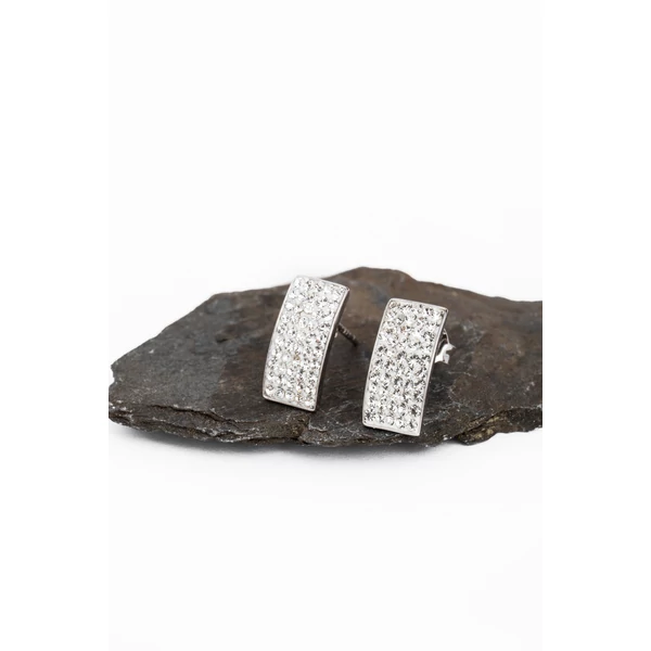 Fehér Swarovski Kövekkel Díszített Apró S925 Ezüst Fülbevaló
