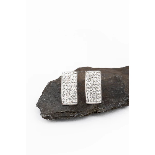 Fehér Swarovski Kövekkel Díszített Apró S925 Ezüst Fülbevaló