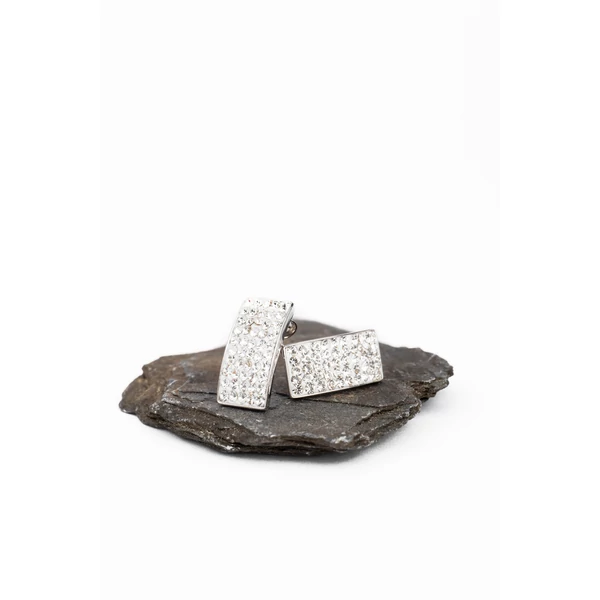 Fehér Swarovski Kövekkel Díszített Apró S925 Ezüst Fülbevaló
