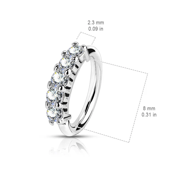 A & ONE Ezüst-Arany Színű 316L Orvosi Acél Mintás Karika Piercing