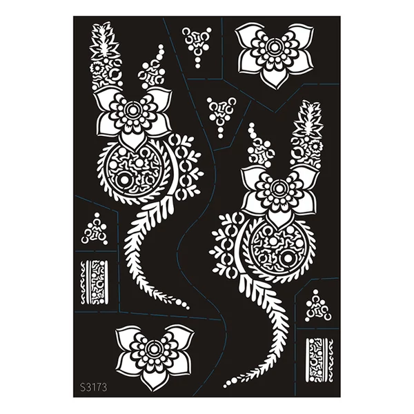 10 Darabos Henna Sablon Virágos És Nonfiguratív Motívumokkal