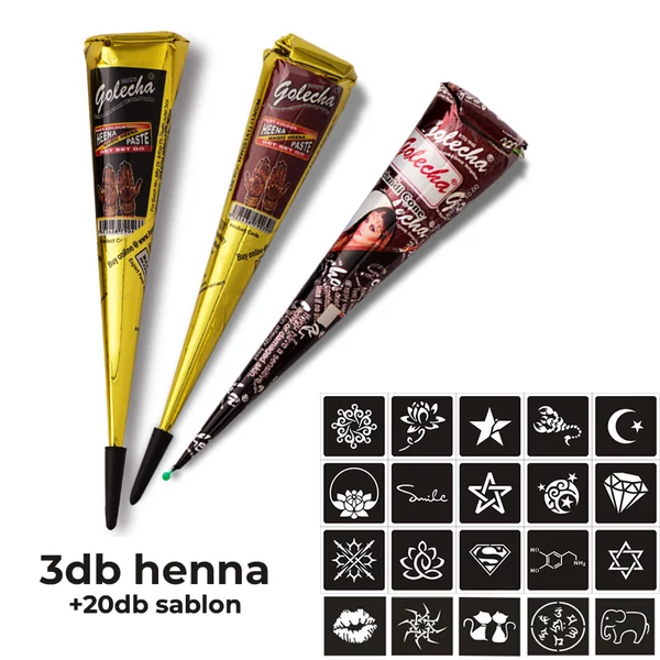 Növényi Alapú Pasztát És Sablont Tartalmazó Henna Szett