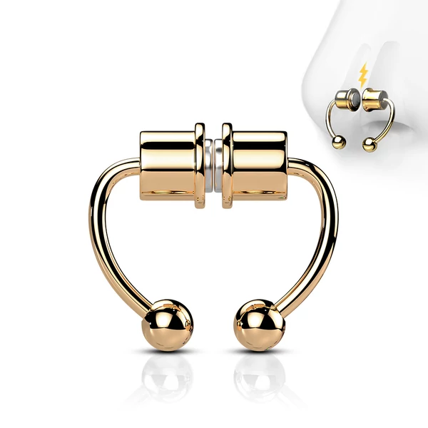 A & ONE Rosegold 316L Orvosi Acél Mágneses Ál Septum Piercing