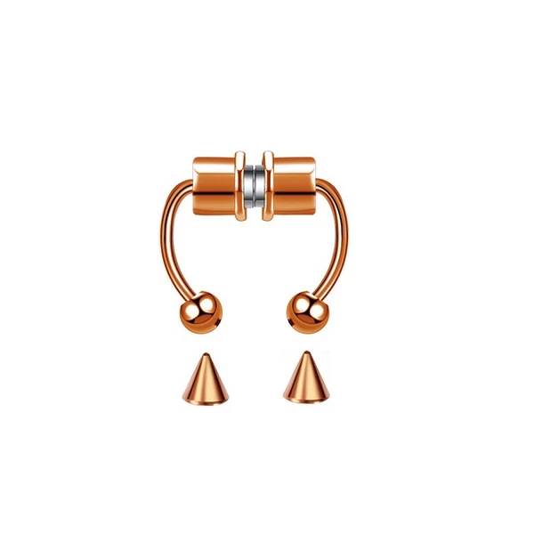 A & ONE Rosegold 316L Orvosi Acél Mágneses Ál Septum Piercing