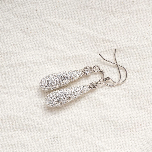 Swarovski Kövekkel Díszített S925 Ezüst Lógós Fülbevaló