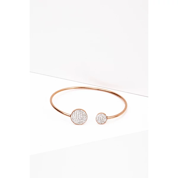 A & ONE Minimalista Stílusú Rosegold Rozsdamentes Acél Karkötő Cirkónia Kövekkel