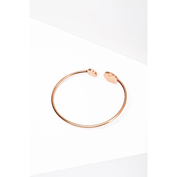 A & ONE Minimalista Stílusú Rosegold Rozsdamentes Acél Karkötő Cirkónia Kövekkel