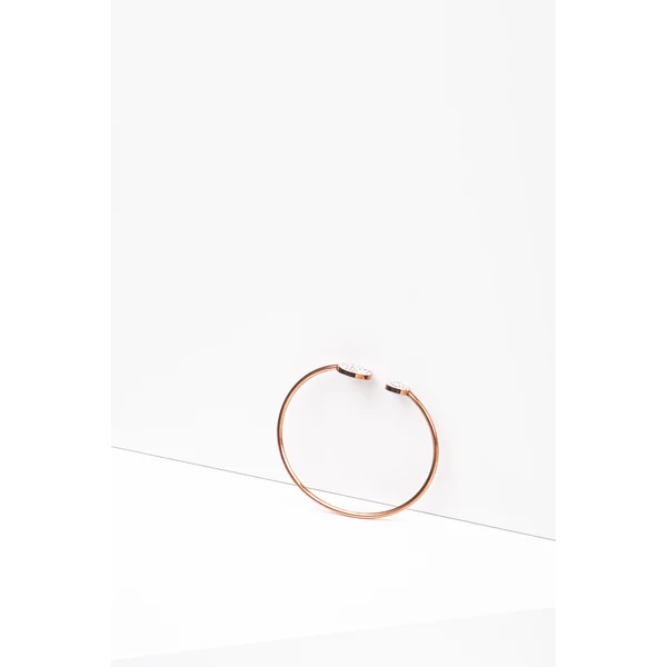 A & ONE Minimalista Stílusú Rosegold Rozsdamentes Acél Karkötő Cirkónia Kövekkel