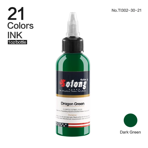 Dark Green Sötétzöld Tetováló Gyakorló Festék - 30 ml
