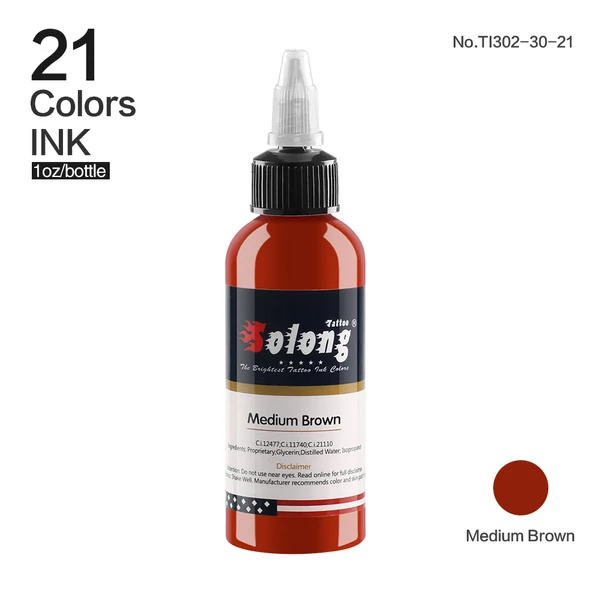 Medium Brown Barna Tetováló Gyakorló Festék - 30 ml