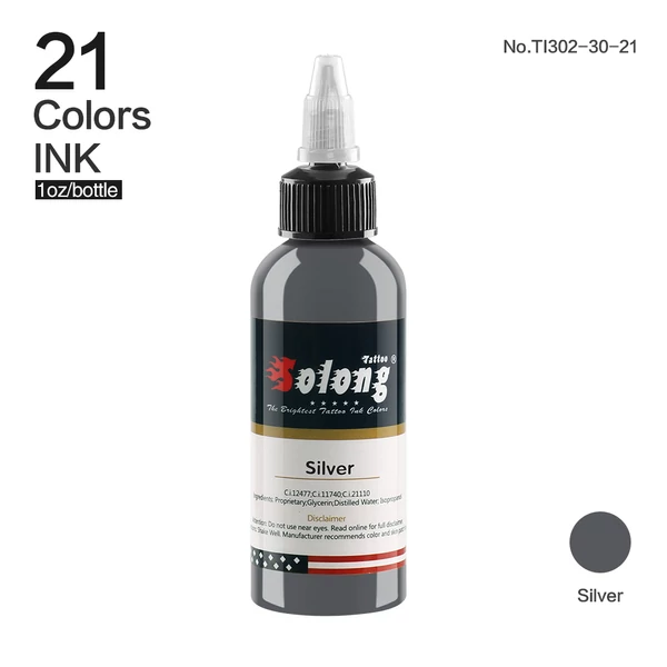 Silver Ezüst Színű Tetováló Gyakorló Festék - 30 ml