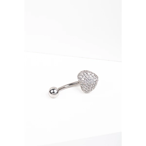 Ezüst Színű Rozsdamentes Acél Szív Alakú Köldök Piercing