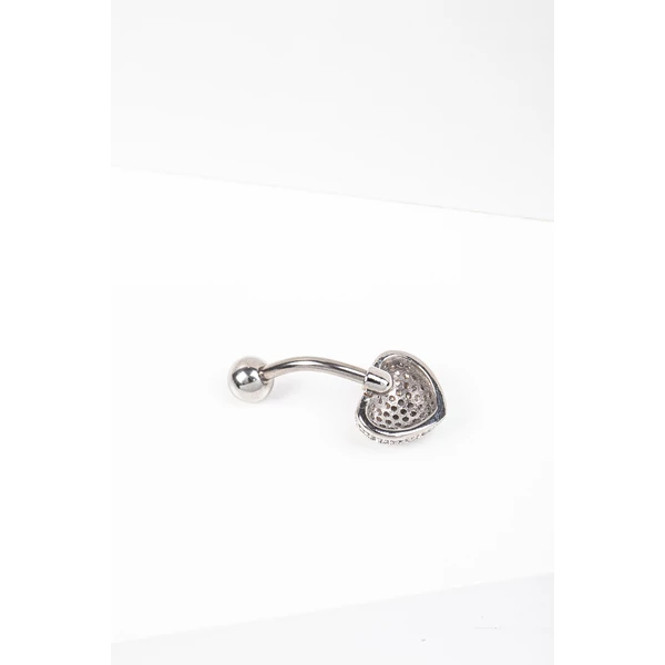 Ezüst Színű Rozsdamentes Acél Szív Alakú Köldök Piercing
