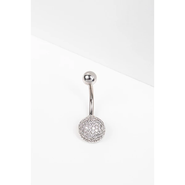 Ezüst Színű Rozsdamentes Acél Köldök Piercing