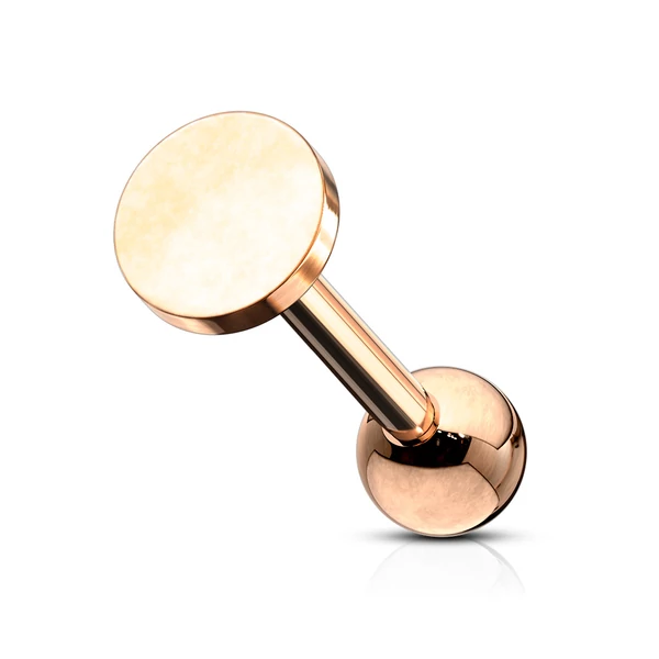 Rosegold 316L Orvosi Acél Egyenesszárú Labret Piercing