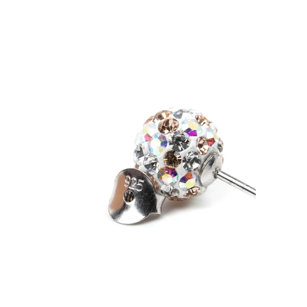 A & ONE S925 Ezüst Gömb Fülbevaló És Nyaklánc Szett Bézs És Színjátszós Swarovski® Kövekkel