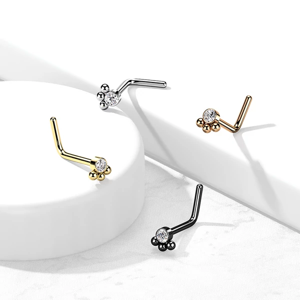 A & ONE Ezüst Színű 316L Orvosi Acél Orr Piercing