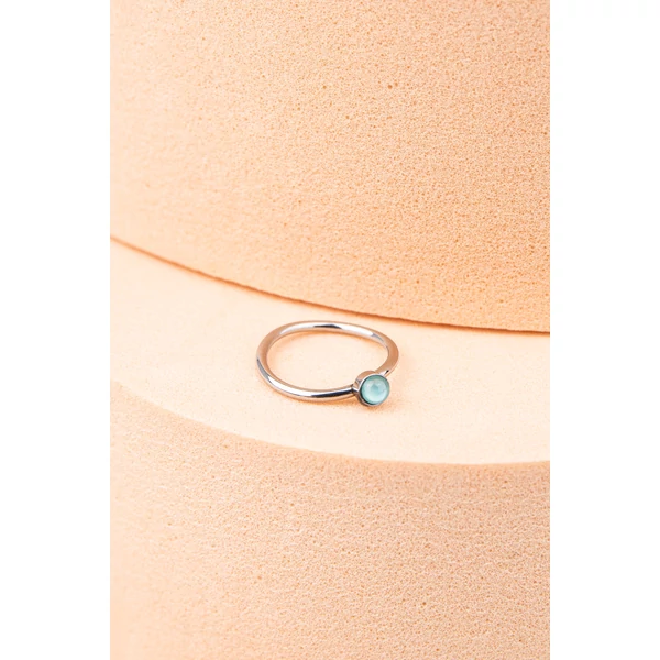 Ezüst Színű 316L Orvosi Acél Karika Orr Piercing Kék Kővel 