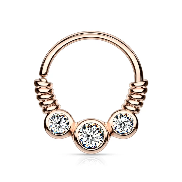 A & ONE Rosegold Rézből Készült Cirkónia Köves Orrpiercing