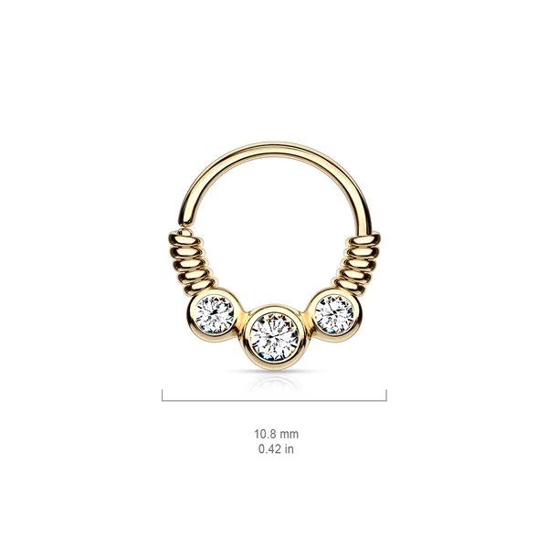 A & ONE Rosegold Rézből Készült Cirkónia Köves Orrpiercing
