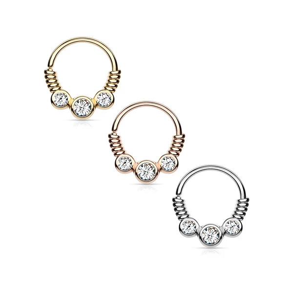 A & ONE Rosegold Rézből Készült Cirkónia Köves Orrpiercing