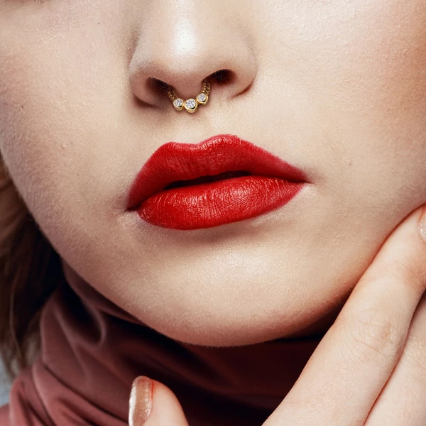 A & ONE Rosegold Rézből Készült Cirkónia Köves Orrpiercing