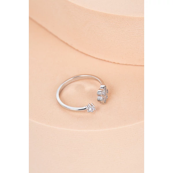 S925 Állítható Ezüst Gyűrű Csillogó Mancs Díszítéssel