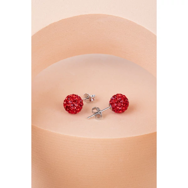 A & ONE S925 Ezüst Gömb Fülbevaló Fehér Swarovski® Kövekkel