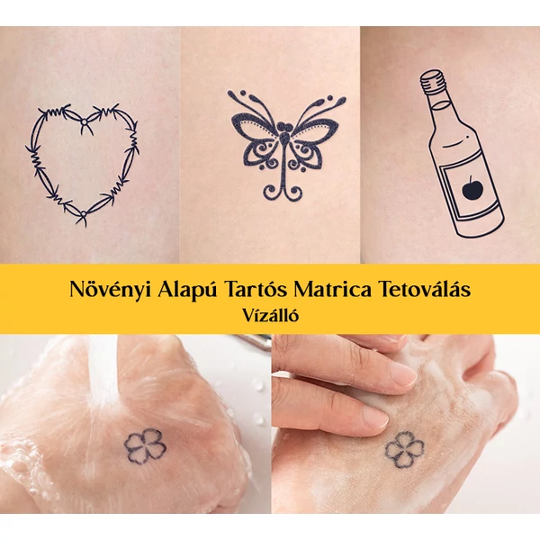 Növényi Alapú Tartós Matrica Tetoválás Készlet 74 db Mintával 