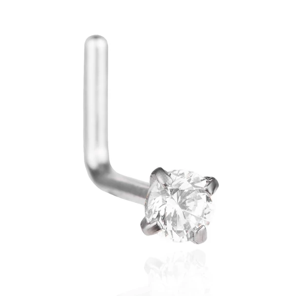 Fehér Köves Rozsdamentes Acél Hajlított Piercing