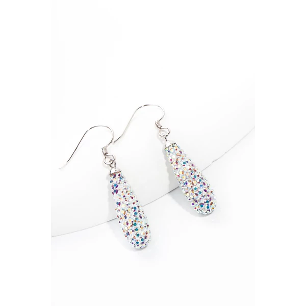 Swarovski Kövekkel Díszített S925 Színes Lógós Fülbevaló