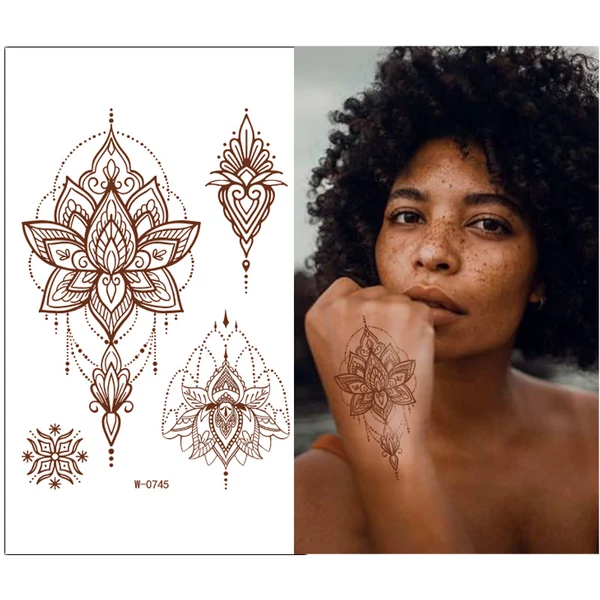 Henna Matrica Tetoválás Szett Virágos Motívumokkal