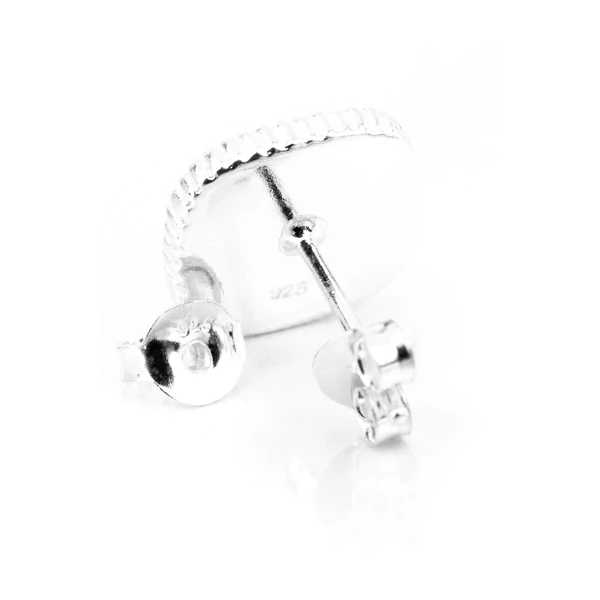 Sötétzöld Swarovski® Kristályokkal Kirakott S925 Ezüst Kocka Fülbevaló