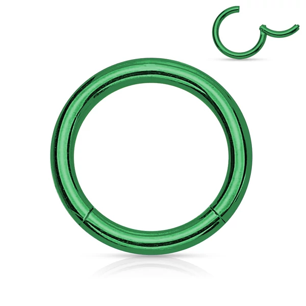 A & ONE Zöld Színű Titánium Karika Piercing-8 mm