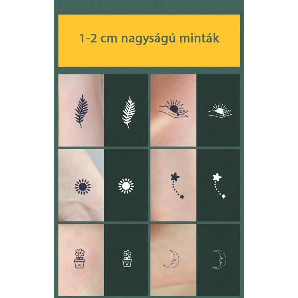 Növényi Alapú Tartós Matrica Tetoválás Készlet 77 db Mintával 
