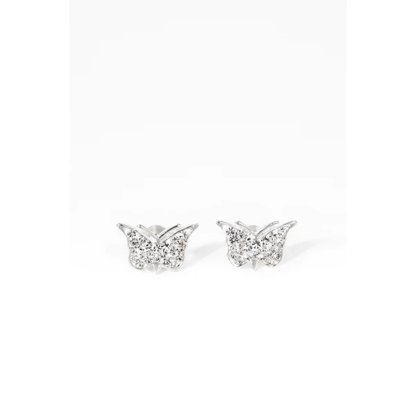 A & ONE Pillangó Alakú Fehér Swarovski® Köves S925 Ezüst Fülbevaló